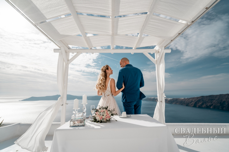 Невероятно красивая свадьба Екатерины и Артема  на солнечном острове Санторини